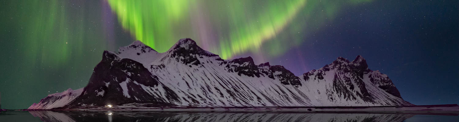 Green and red northern lights