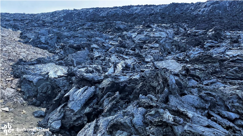 Volcano afternoon hike: close-up of the lava field