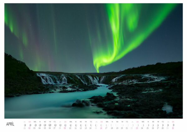 Aurora Borealis 2023 Calendar: April