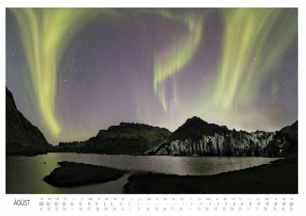 Aurora Borealis 2023 Calendar: August