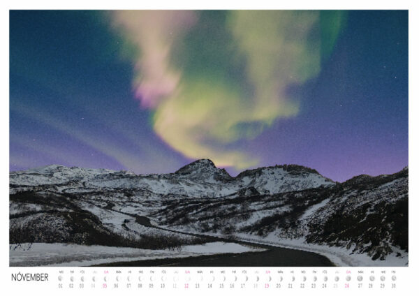 Aurora Borealis 2023 Calendar: November