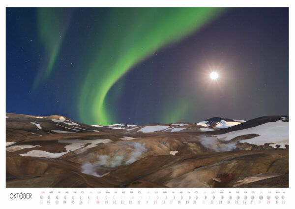 Aurora Borealis 2023 Calendar: October