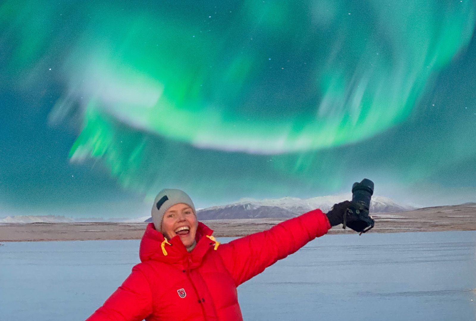 Katarina Raker photographing The Northern Lights In Iceland