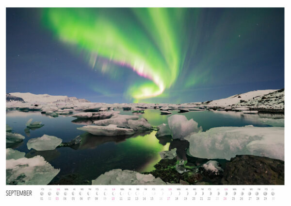 Aurora Borealis 2023 Calendar: September