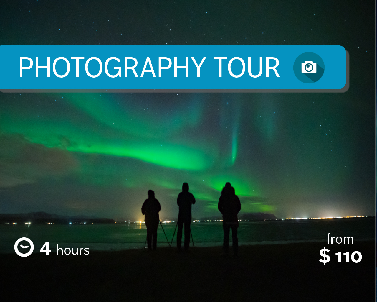 Small Group Northern Lights Photography tour with free pickup in Reykjavik