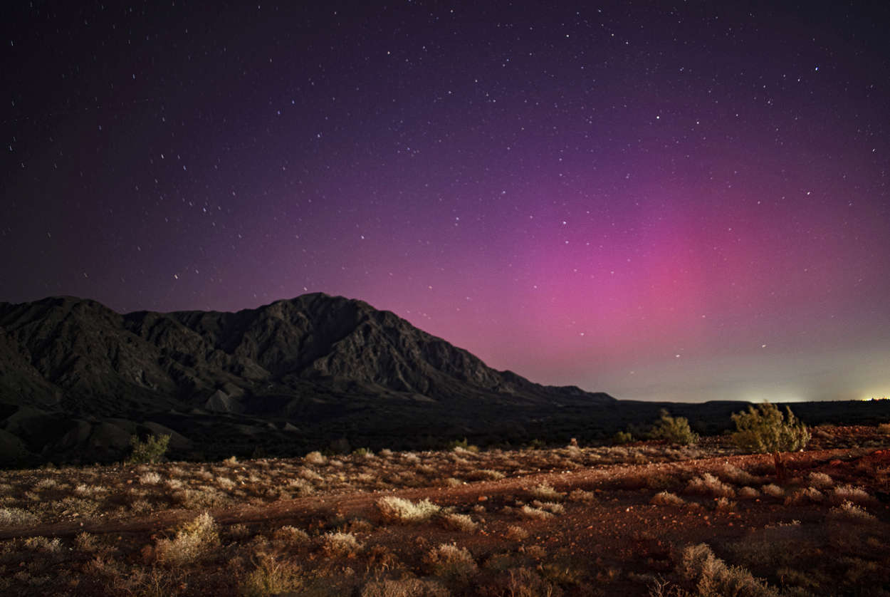 Upon the DESERT AURORA BOREAL IN 200 YEARS, a Miracle Baja California,Mexico, US/ BORDER.