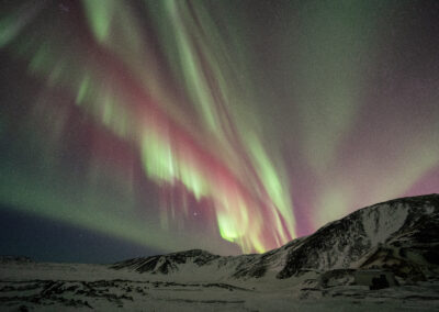 Red Northern Lights over Iceland