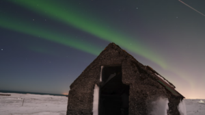 Northern Lights over an old farm