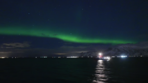 Northern lights over the cruise