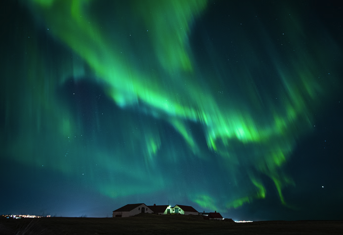 Northern lights over a farm house Northern lights over a farm house