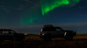 Northern lights and stargazing vehicle