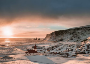 Winter view of Vík