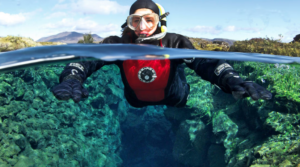 Visitor learning how to snorkel