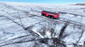 Monster truck and glacier