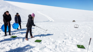 Glacier golfing and sliding