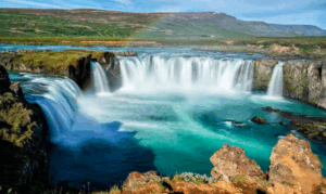 Summer View of Goðafoss waterfall