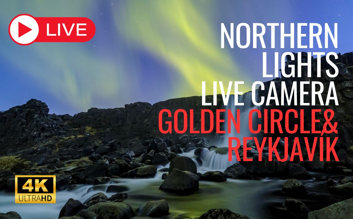Northern Lights Live Stream Iceland Aurora Reykjavik Coppia sotto aurora verde e rosa